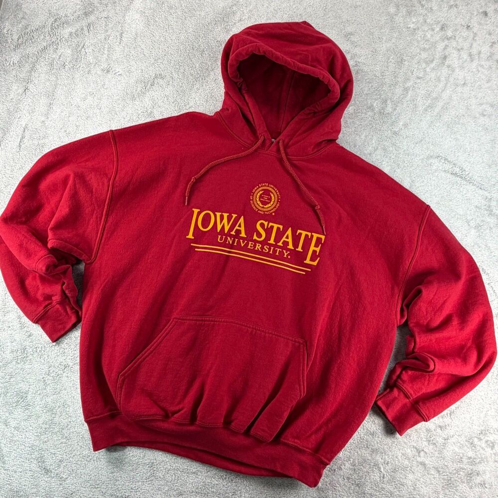 Iowa State University Hoodie Mens XL Red Cyclones Pullover Sweatshirt ISU